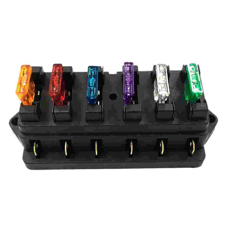 

Straight Row 6 Way Low Voltage Fuse Holder Automotive DC Refit Fuse Box Car Accessories