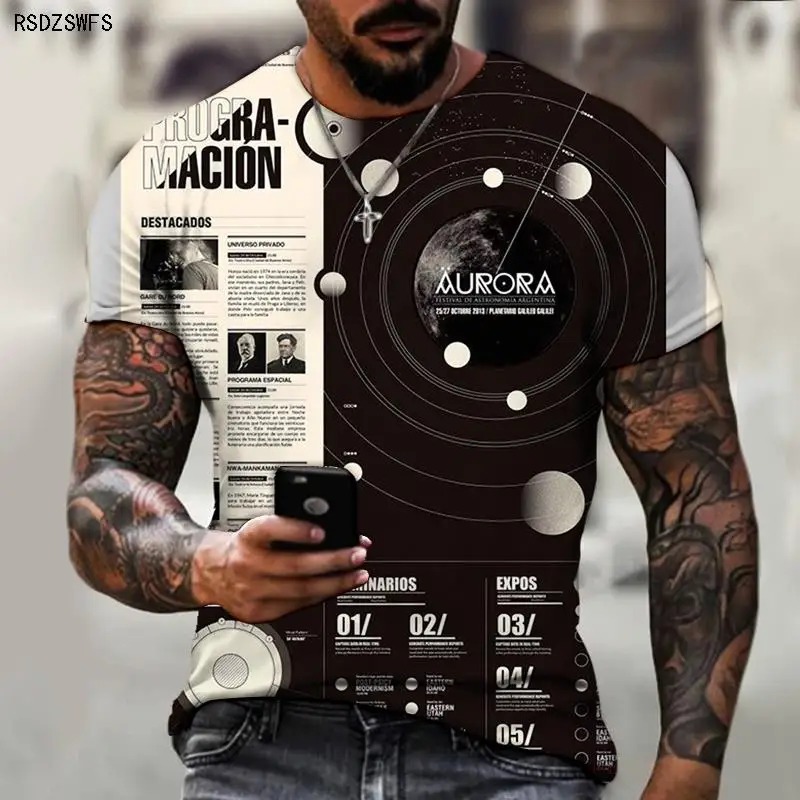 

Technology Music Piano Keys 3D Printing Men's T-shirt Round Neck Top Joint Art Men's Style Casual Style Oversized S-6X