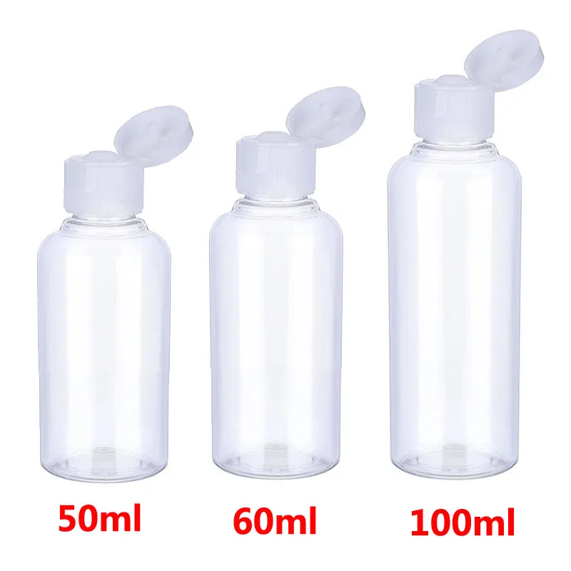 

20Pcs 10/30/50/60/100ml Plastic Shampoo Bottles Empty Vail for Travel Container Cosmetics Lotion liquid tubes empty