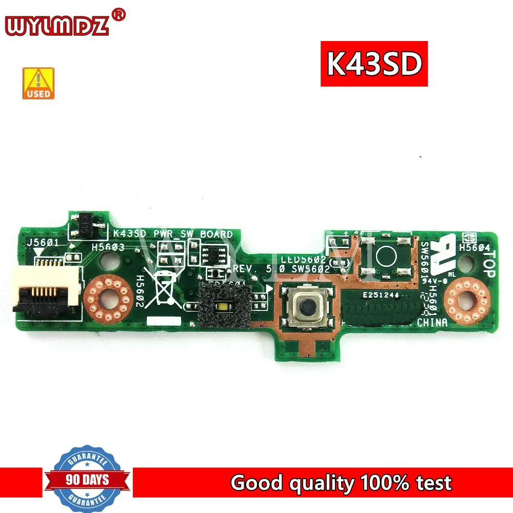K43SD_PWR_SW ПЛАТА Для Asus A43S P43S X43S K43S K43SD K43SV K43E K43SJ K43SM переключателя мощности