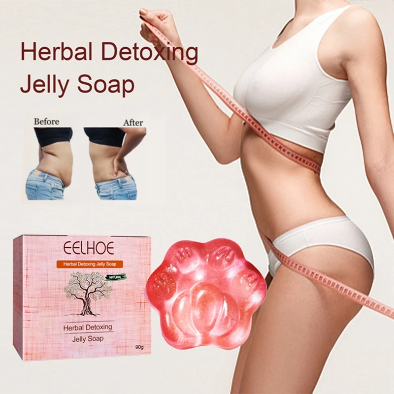 

1Pc 90g Herbal Detox Jelly Soap Cleaning Nourishing Oil-Control Moisturizing Whitening Acne Treatment Mite Removal Slimming Soap