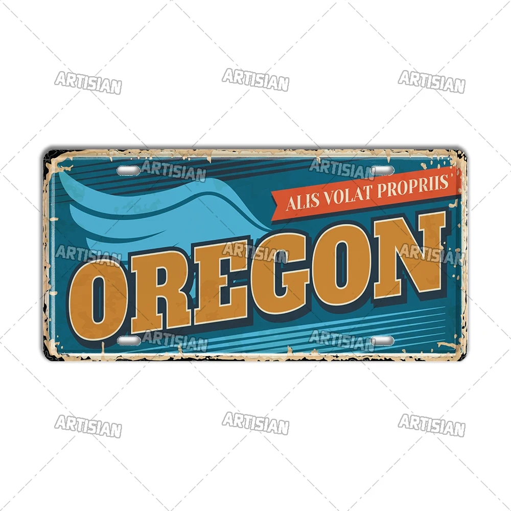 

Металлический номерной знак США, олово