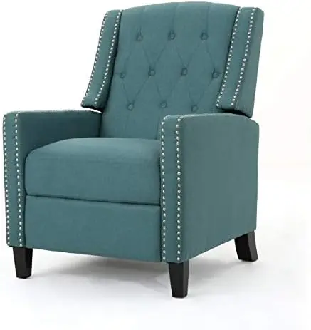 

Tufted Back Fabric Recliner Chair (Dark Teal)