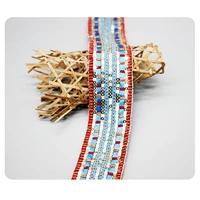 4 cm wide retro ethnic style colorful jacquard webbing embroidery tassel lace accessories belt decoration