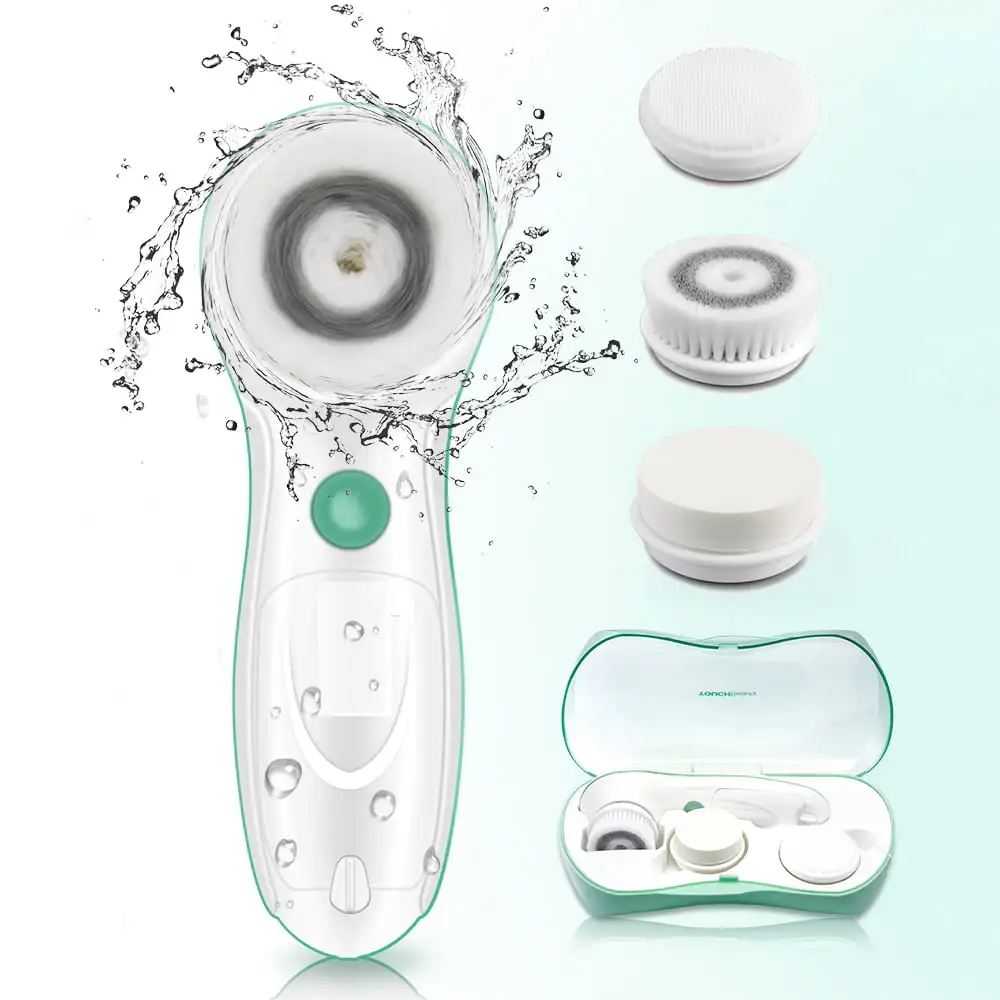 

Facial Cleansing Brush, Electric Spin Scrubber and Exfoliator for Face with 3 Cleanser Heads and 2 Speeds Adjustable for Deep Cl
