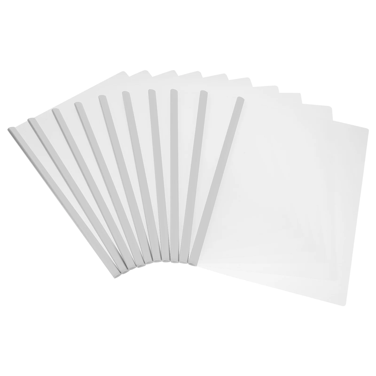 

10pcs File Folders with Sliding Bar Document Binder for School Business Transparent File Folders