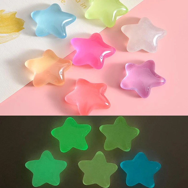 

3Pcs Luminous Mini Resin Star Car Dashboard Toys Dolls Figures Home Garden Decoration Cartoon Color Chick Cute Car Ornaments