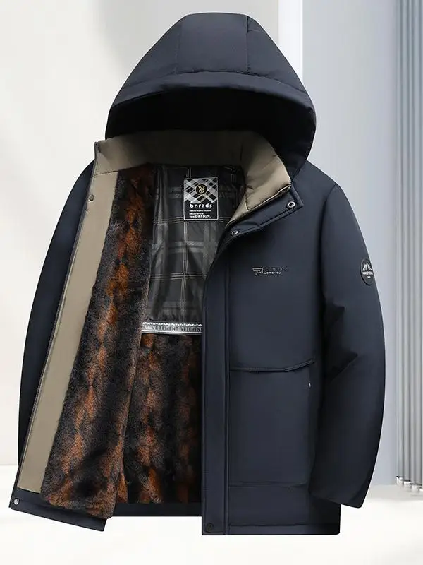 Одежда для папы утолщенная одежда на флисовой подкладке с хлопковой подкладкой