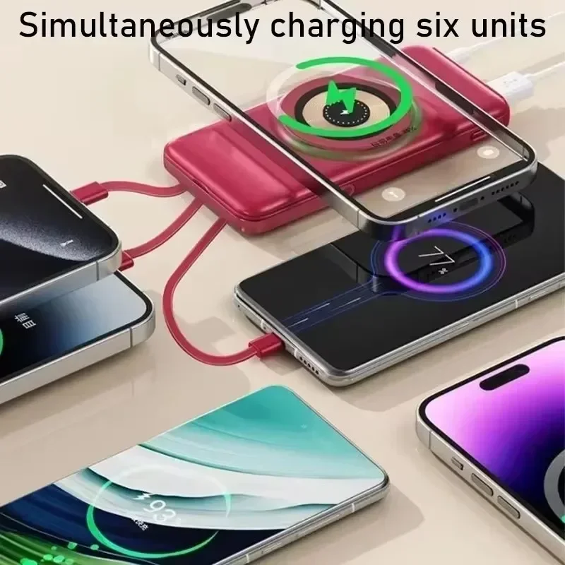 Фото Wireless Power Bank 200000mAh, Fast Magnetic Suction, Portable, Built-in Cable, Three in One Durable Mobile Power Supply №2