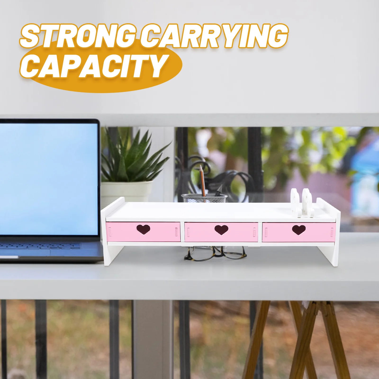 Подставка для монитора стойка экрана ноутбука симпатичная полка с ящиком