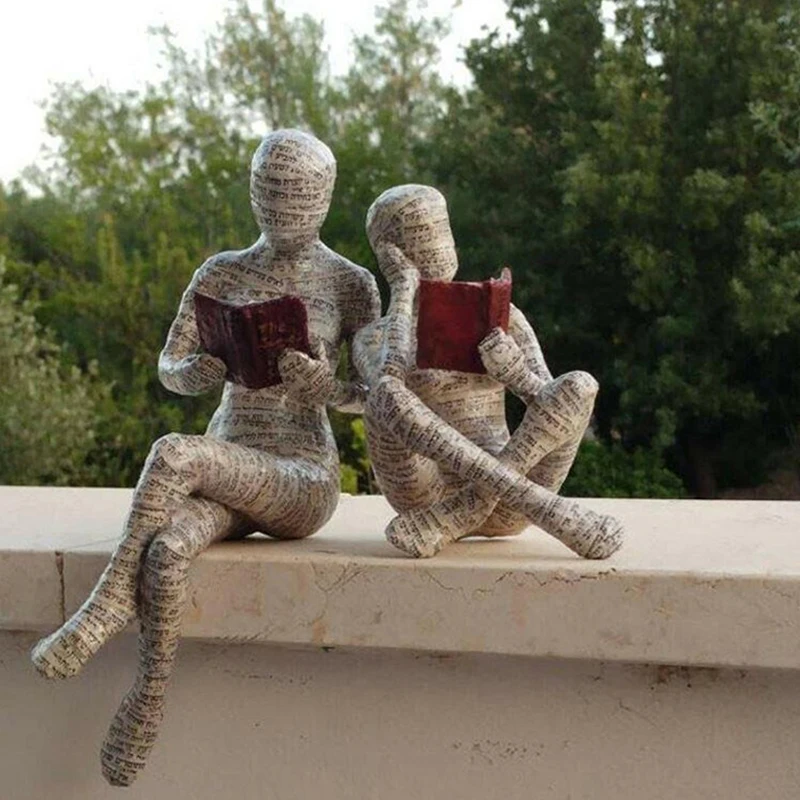 

Reading Woman Resin Statue Desktop Decoration Ornament Home Living Room Decor
