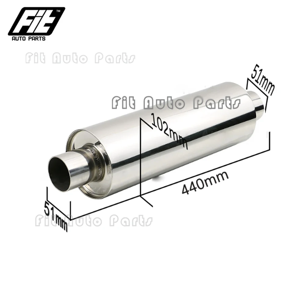 

Stainless Steel Exhaust Muffler Resonator 2'' 2.5'' Silver Straight Car Silencer Muffler Pipe