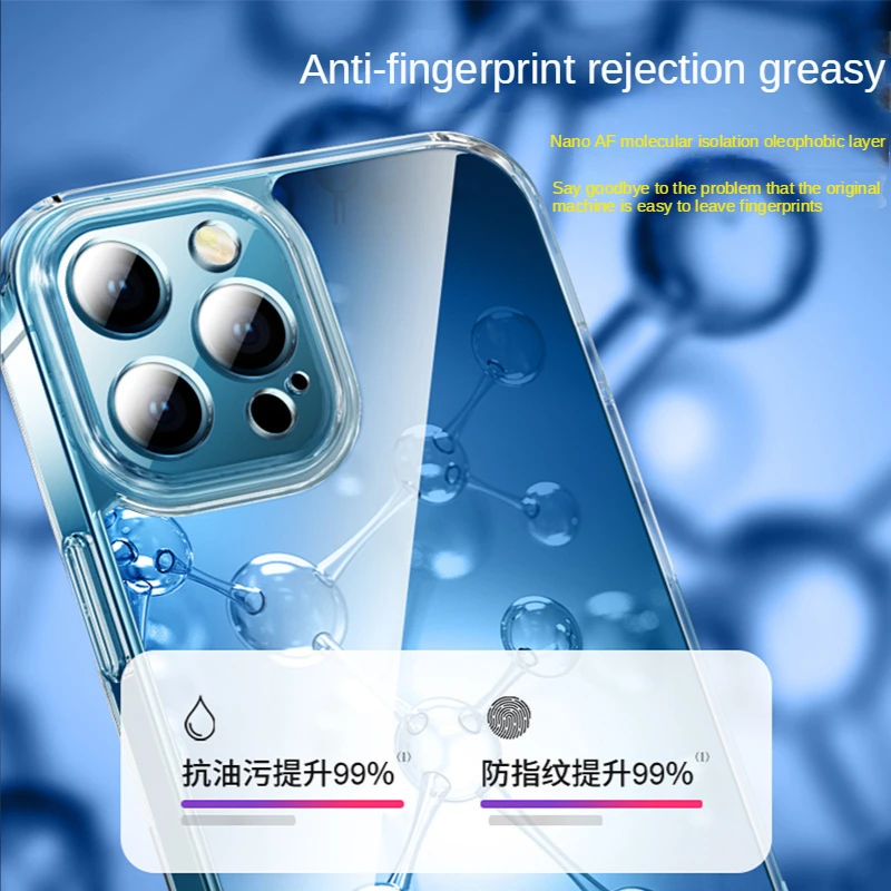 Transparent anti Drop lens fully Wrapped in Tempered glass shell For iphone14 13 12 11 Pro Max 12 13 Mini X XS XR SE 7 8 Plus