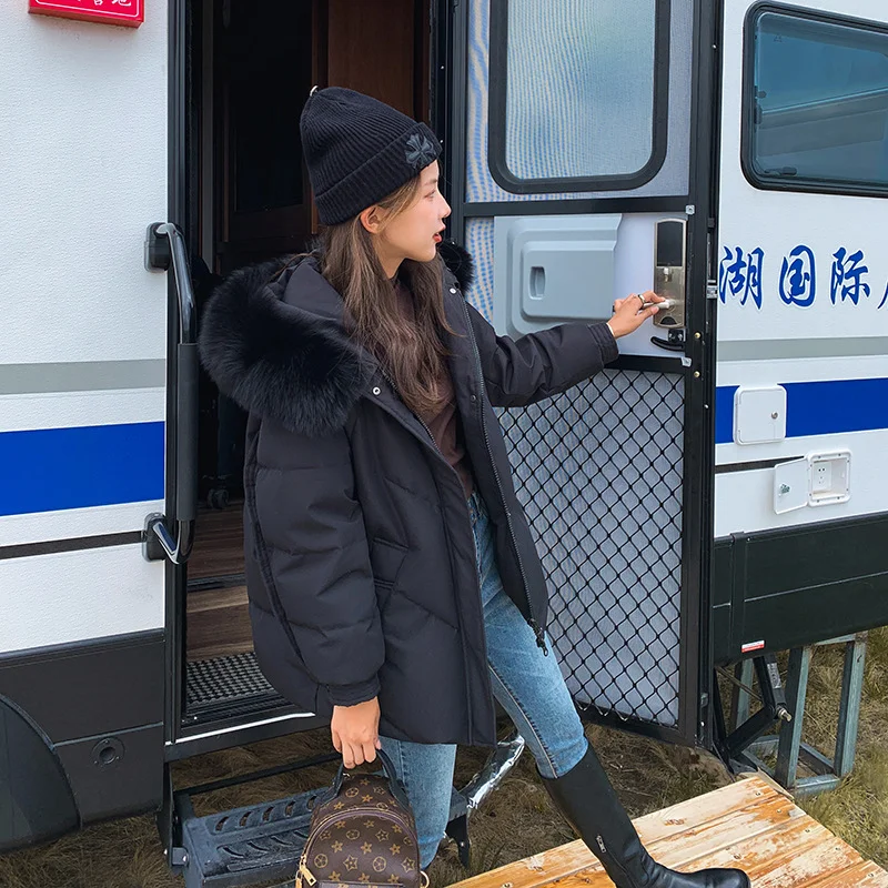 2023 New Mid-length Coats Trendy Patchwork Overcoat Down Cotton Parkas Women Winter Super Thick Warm Korean Loose Snow Jackets