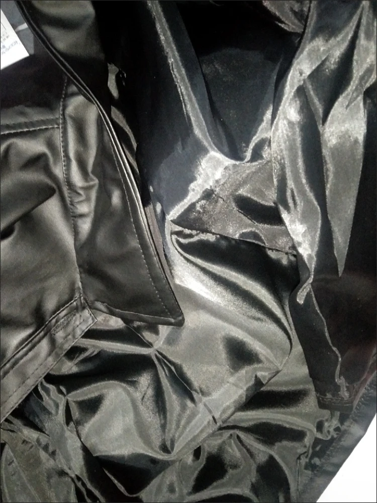 Куртки в стиле ретро женские черные из искусственной кожи весенние корейском