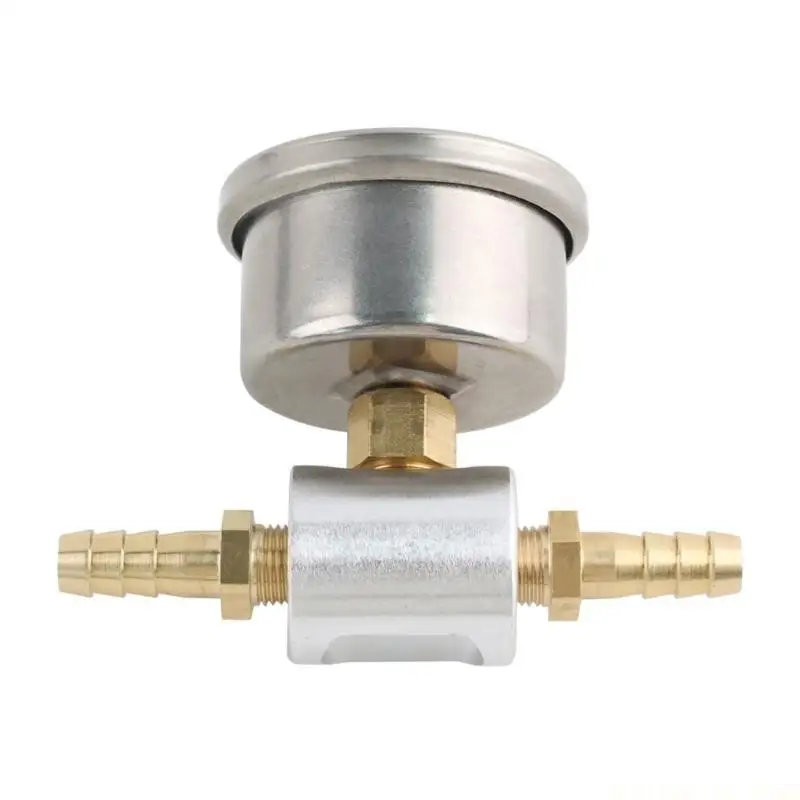 Фото J0MA Универсальный манометр топлива 1/8Npt, заполненный жидкостью, полированный корпус 0-160Psi и комплект адаптеров для систем №2