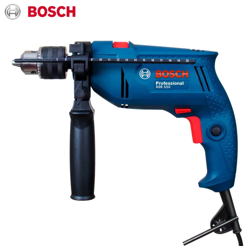 

Ударная дрель Bosch GSB 550, профессиональная бесщеточная Электрическая аккумуляторная отвертка с регулировкой крутящего момента, ручной молоток, электроинструменты
