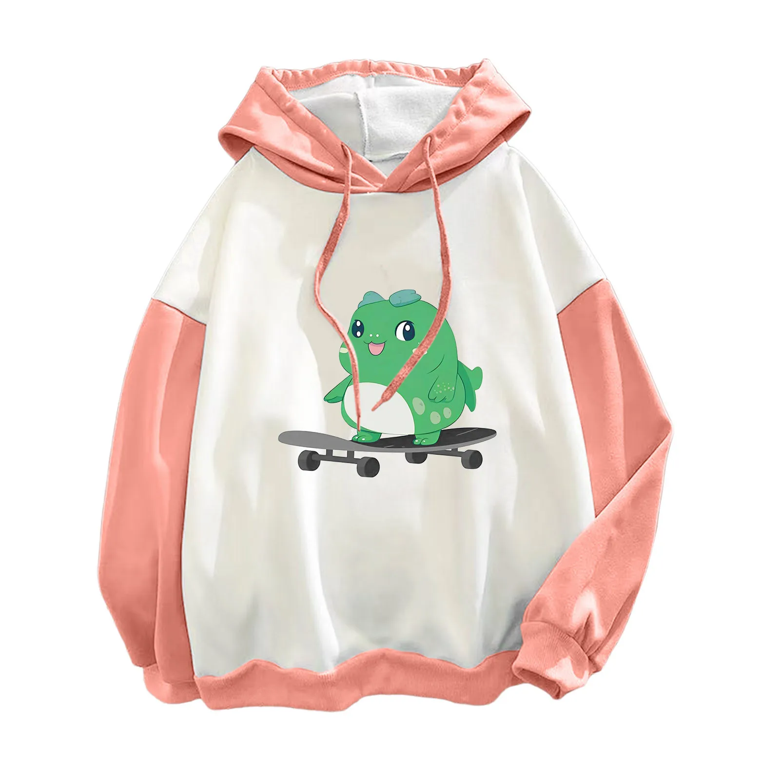 

Women Fashion Sweatshirt Hoodie Long Sleeve Colorblock Pullover Autumn Clothes Snap down Sweatshirt Women