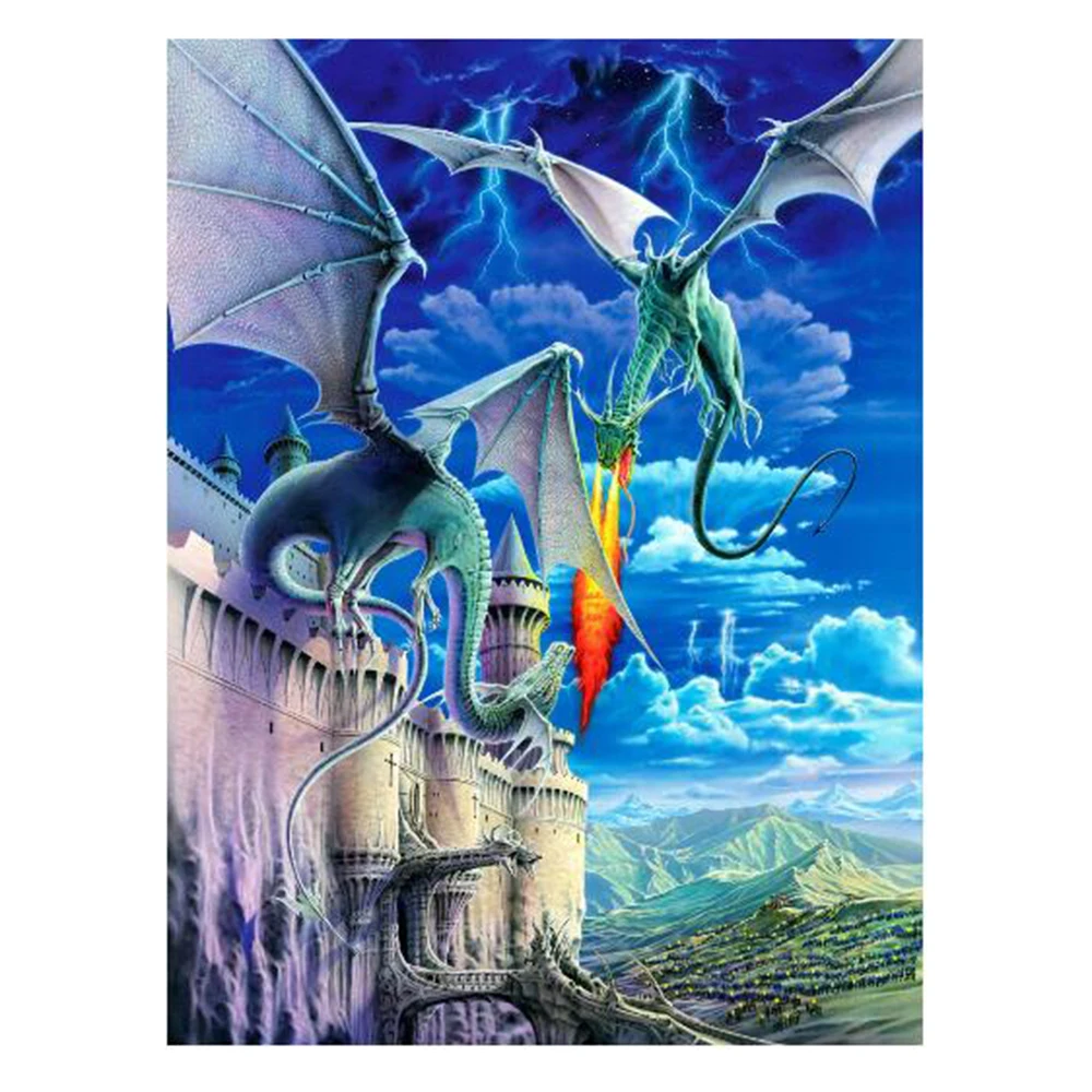 

5D Diamond Mosaic Animlas Dragon Pattern DIY Diamond Painting Scenery Decoration Diamond Cross Stitch Decoration Birthday Gift