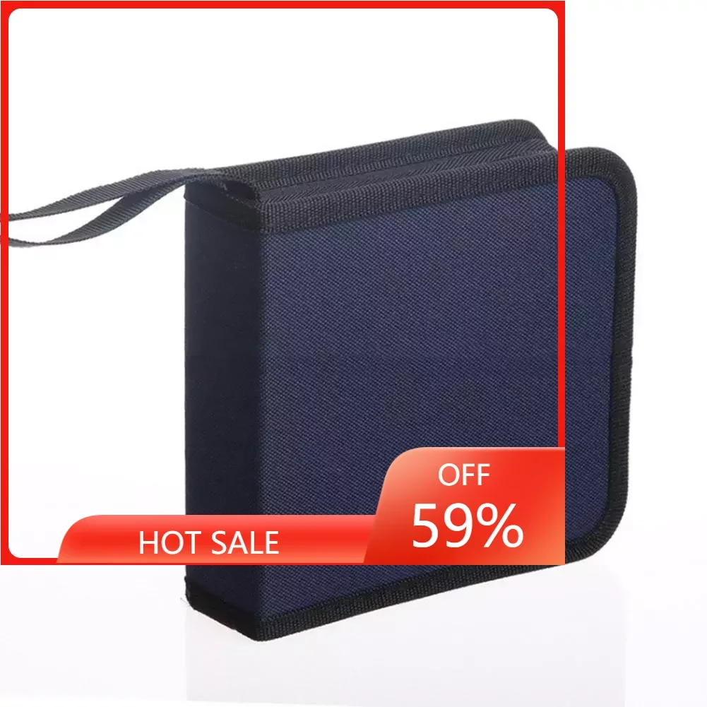 

New Portable 80pcs Disc CD DVD VCD Wallet Storage Organizer Case CD Sleeve Hard Bag Album Box Large Capacity bag-25