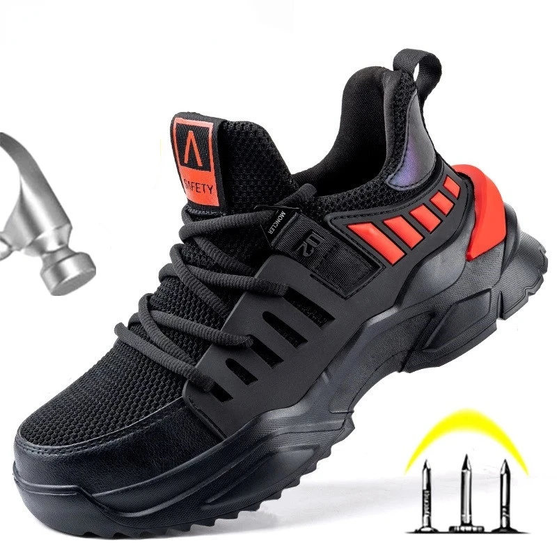 

Fashion Safety Shoes Men Steel Toe Cap Work Safety Boots Male Shoes Adult Work Shoes Sneakers Indestructible Work Boots Shoes