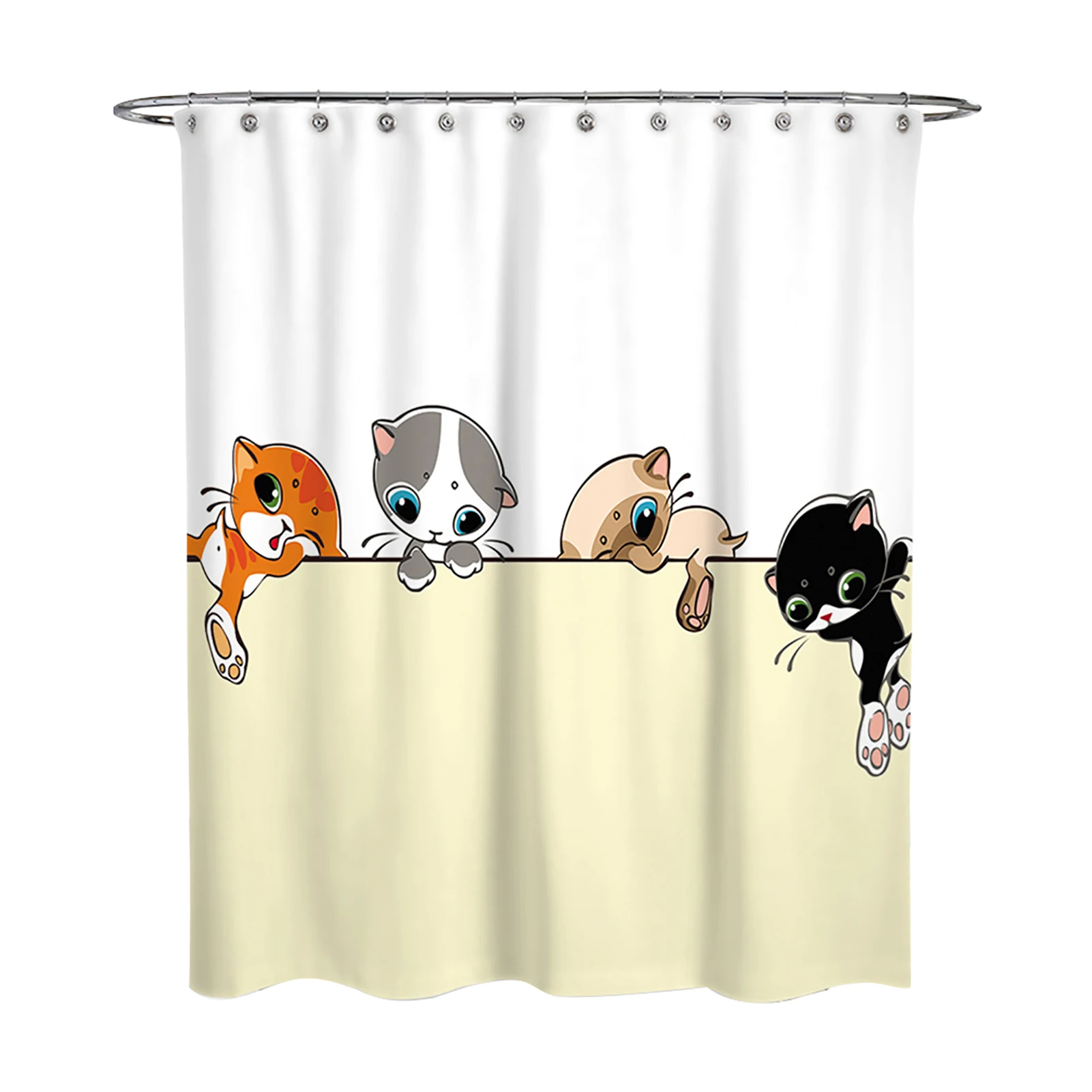 

Bathroom Accessory Waterproof Fabric Bathing Bath Decor 3D Printed Colorful Shower Curtain Polyester Absorption Easy Install
