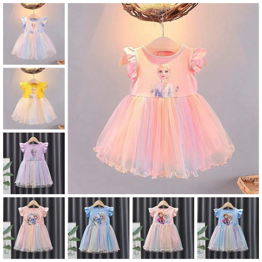 Kids Dresses for Girl Christmas Outfits Cartoon Frozen Elsa Princess Dress Summer Cosplay Costume Wedding Party Formal Ball Gown