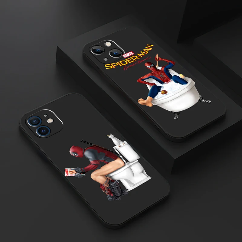 

Marvel Funny Spiderman For Apple iPhone 13 12 11 Pro 12 13 Mini X XR XS Max 5 6 6S 7 8 Plus SE2020 Phone Case Carcasa