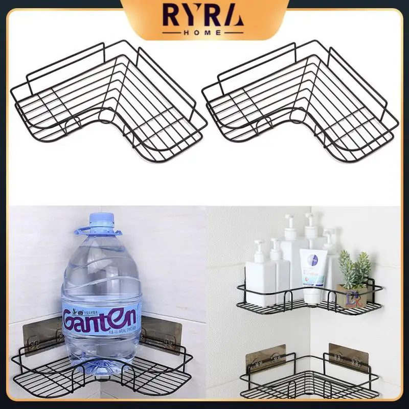 

For Kitchen Holder Strong Bearing Capacity Bathroom Shelf Shower Shelves Punch-free Shampoo Storage Rack Wall Mounted Triangle