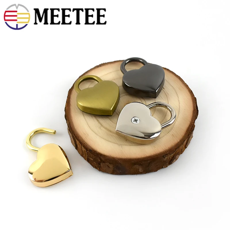 MEETEE 2/4шт. Замок-защелка без ключа в виде сердца с пружиной 25X34 мм для декорирования замков шкафов, ювелирных изделий и мебели в стиле DIY.