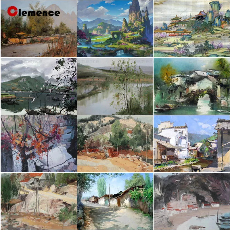 

Diamond Painting Fine Arts Beautiful Natural Landscape Full Square Drill Diamond Embroidery Modern Scenery Diamond Mosaci Art