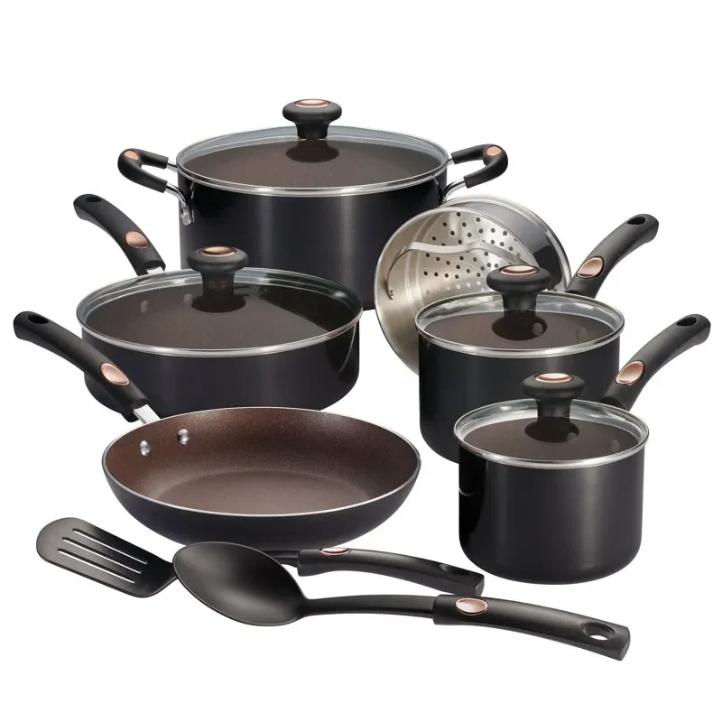 

12 Piece Cookware Set - Metallic Black Fast Shipping