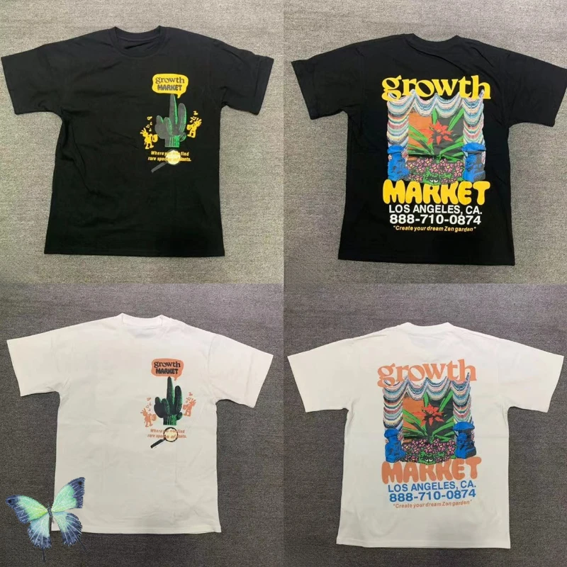 2022 Stock Cactus Big Back Logo Market Men Women T-shirt
