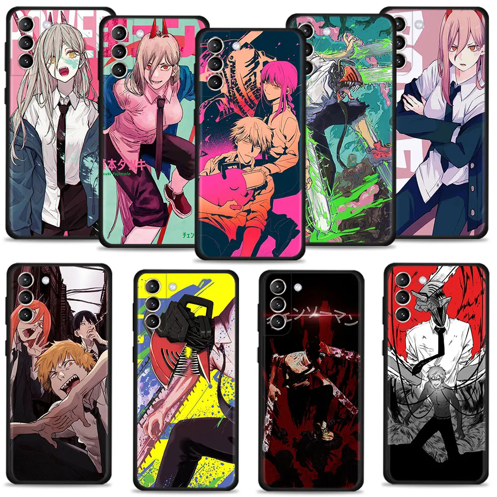

Para Luxury Anime Cartoon Chainsaw Man For Samsung Galaxy S10 S9 S21 Plus S22 Ultra 5G S10e S8 S20 FE 2022 S7 Funda
