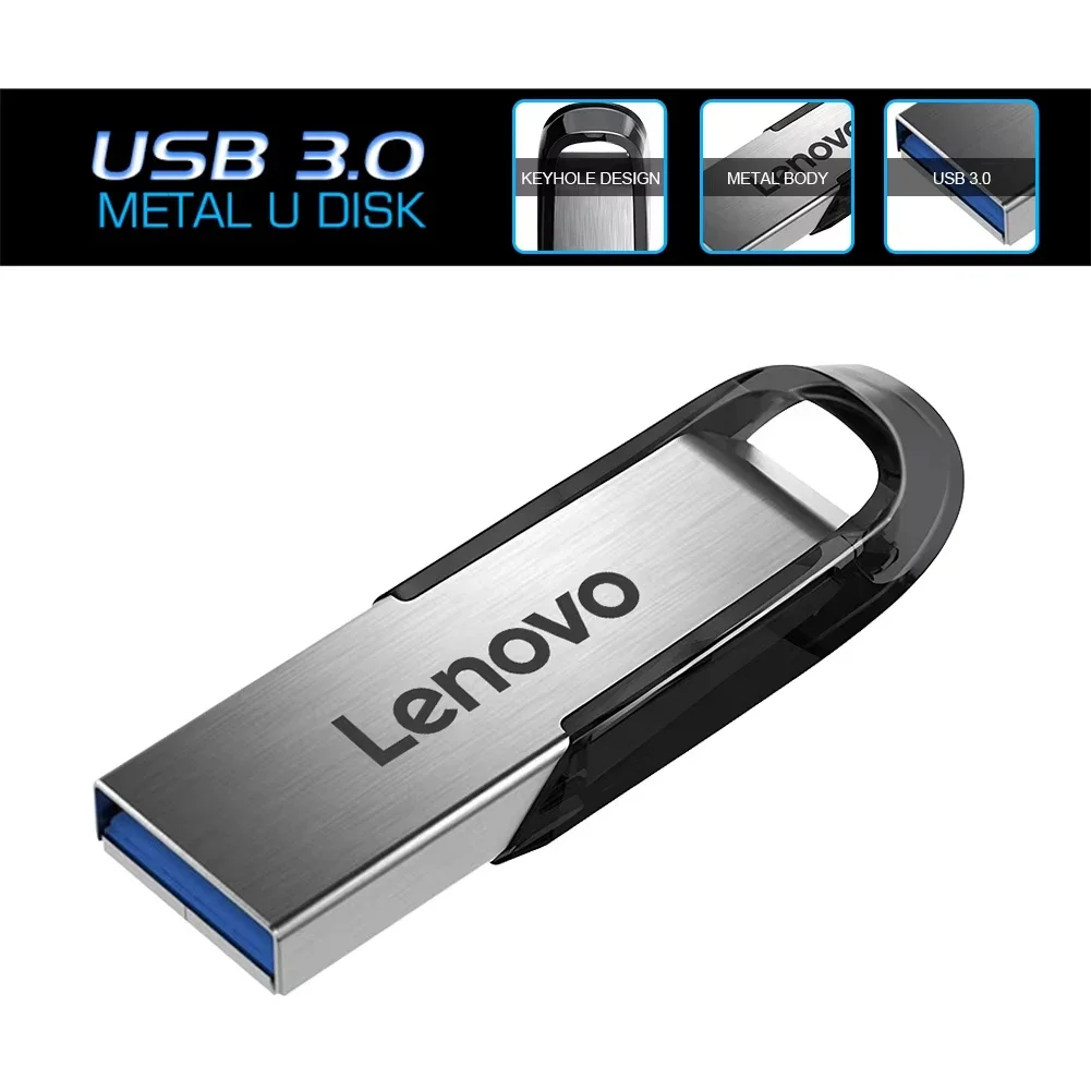 Фото Флешки Lenovo 2 ТБ USB 3.0 Мини Высокоскоростной металлический флэш-накопитель 1 ТБ Водонепроницаемый устойчивый к царапинам прочный USB-накопитель №2