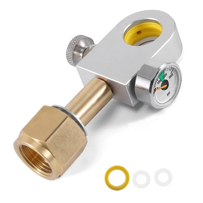 Адаптер для заправки CO2 подходящий цилиндра Duo Art Terra Quick Connect с манометром 3000