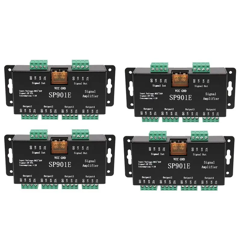 Фото Усилитель-повторитель сигнала SPI 4X SP901E для светодиодных пикселей WS2812B, WS2811, WS2813, SK6812, WS2815, WS2801, SK9822 и других RGB-светодиодов AT36 №1