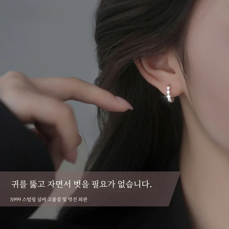 Серьги-кольца Love из стерлингового серебра 999 пробы. Усовершенствованный пирсинг