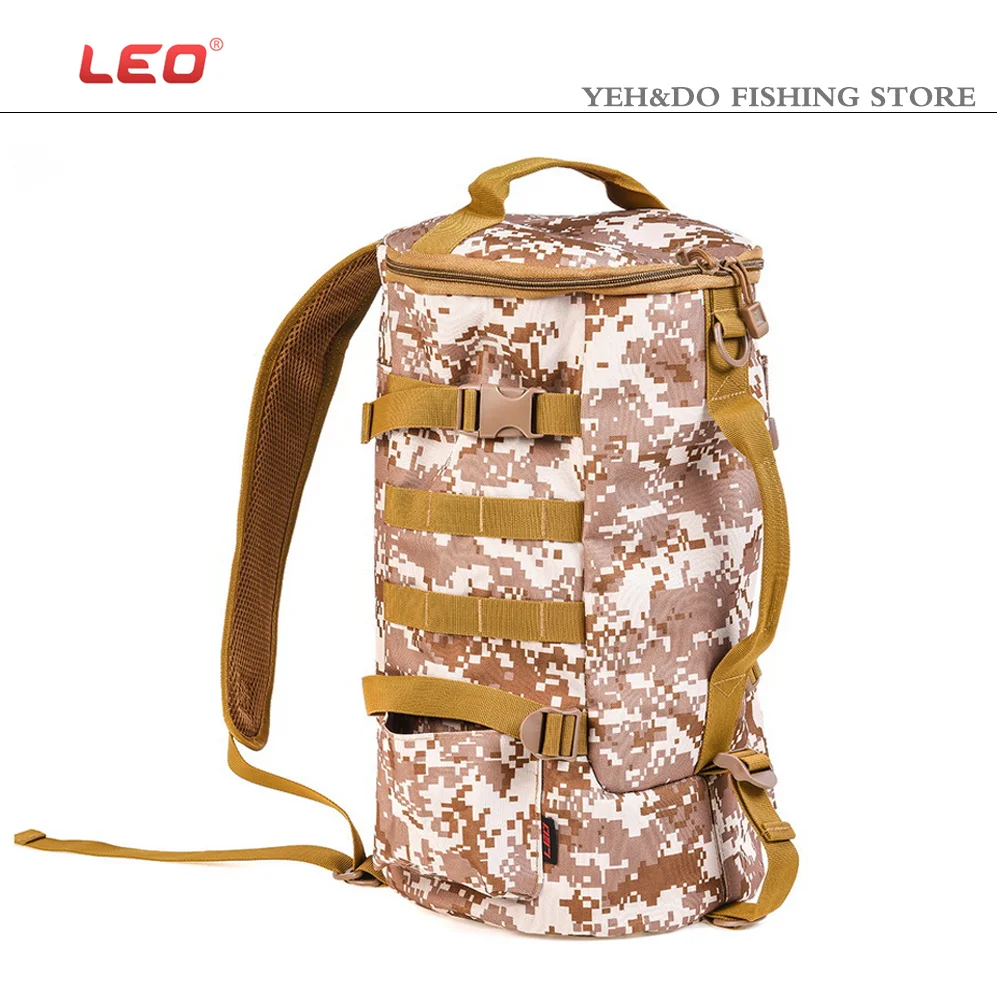 Leo Fishing Bag Portable Backpack Fishing Tackle Storage Rod Holder Tools Carrier 23L Big Capacity Multipurpose Men Outdoor Bag enlarge