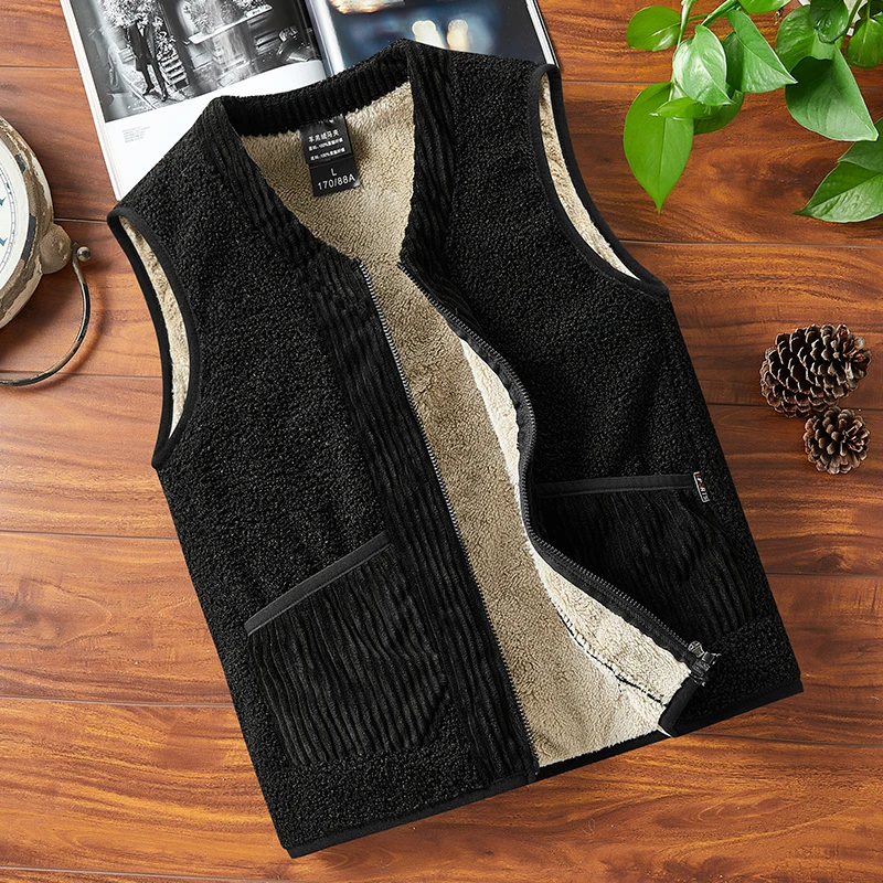 

Fleece Vest Autumn Winter Men Waistcoat Outdoor Fishing Photography Waistcoat Men Big 6XL Gilet Homme Sleeveless Korean Jacket