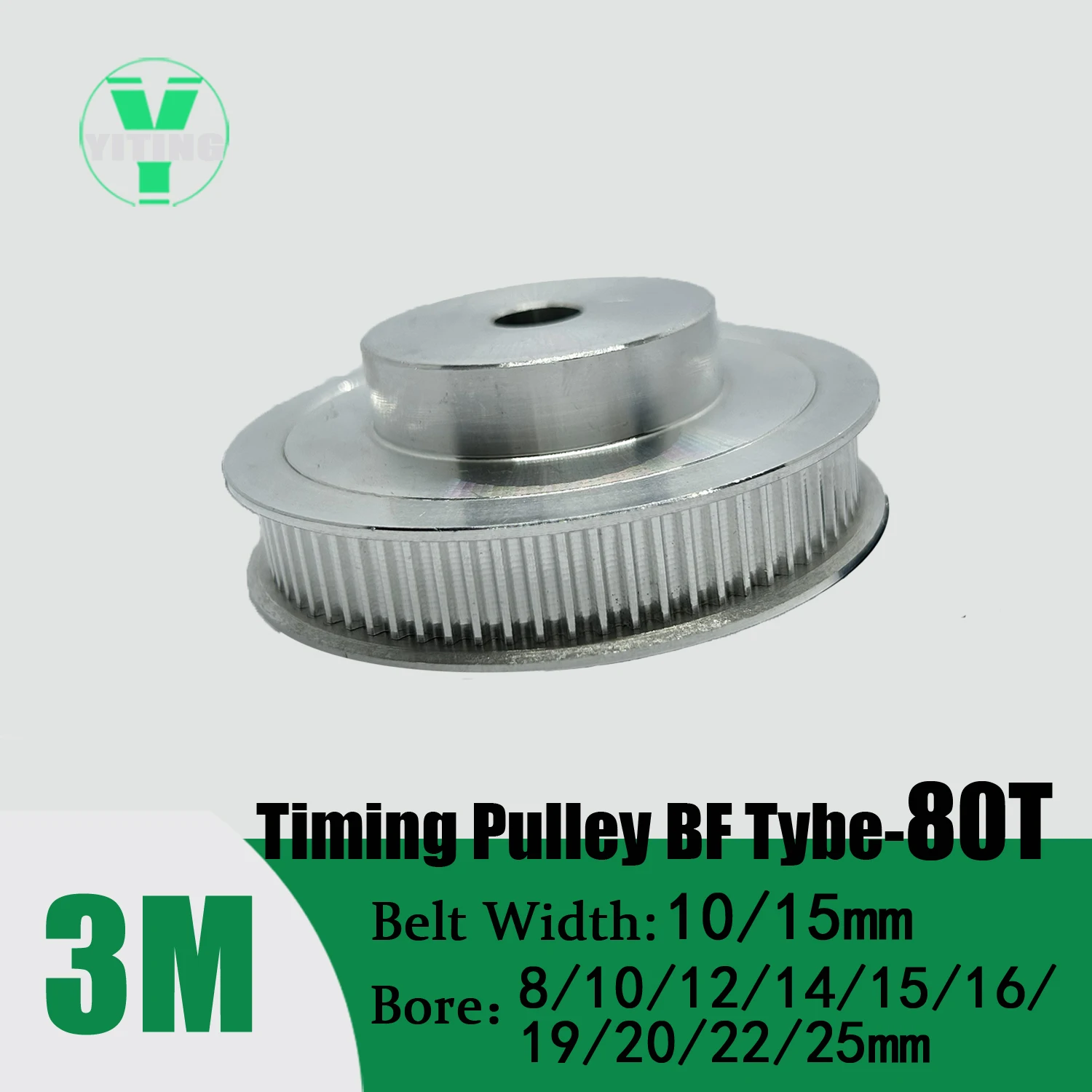 

HTD3M 80teeth Timing Pulley BF Belt Width 10/15mm Bore 8/10/12/14/15/16/ 19/20/22/25mm Synchronous wheel 80T Pitch Belt Pulley