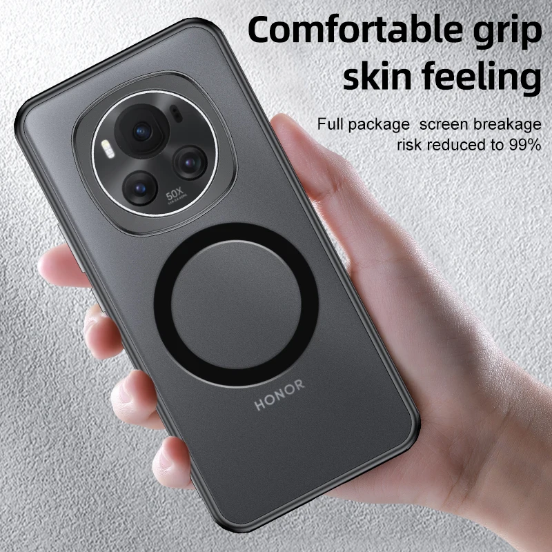 Совместим с прозрачным акриловым чехлом Magsafe для Honor Magic6 Pro/Magic6 прозрачный корпус