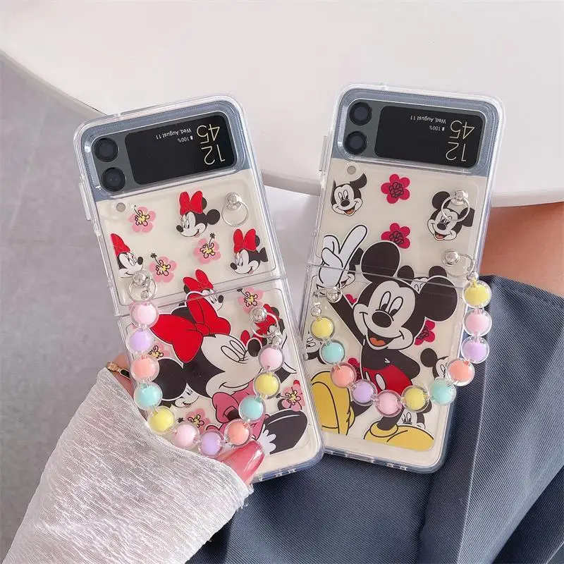 

Cartoon Mickey Samsung Galaxy Z Flip3 Phone Case Z Flip 3 Stereo Pendant New Couple Phone Case