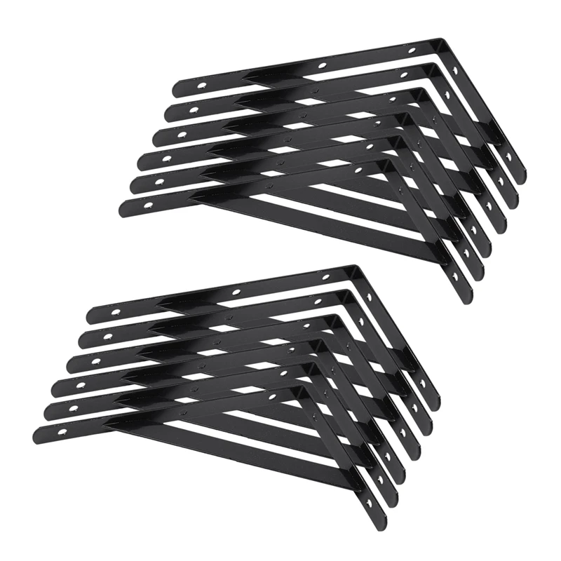 

JFBL Hot Heavy Duty Shelf Bracket, Inch Shelf L Brackets 90 Degree Shelf Support Corner Brace Joint Right Angle Brackets 12-Pack