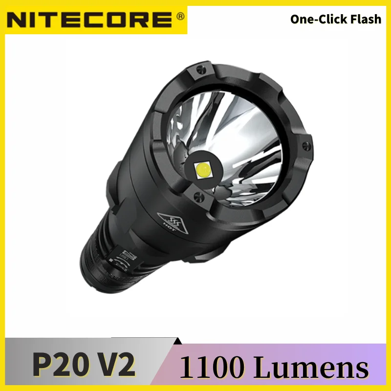 NITECORE P20 V2 Flashlight 1100 Lumens Super Bright Utilizes a  XP-L2 V6 LED Tactical Flashlight For Outdoor Lighting