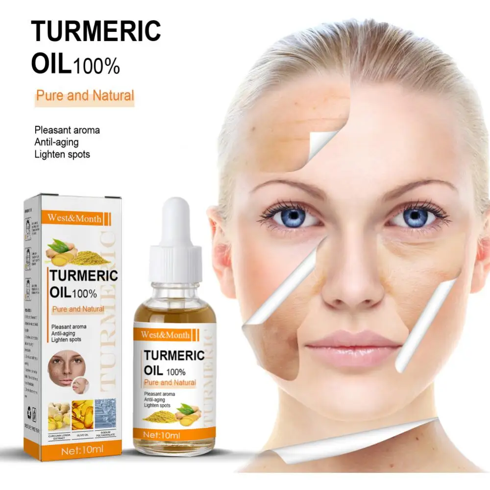 

Turmeric Freckle Whitening Serum Curcumin Oil Brighten Fade Dark Spot Removal Pigment Melanin Correcting Beauty Face Anti-aging