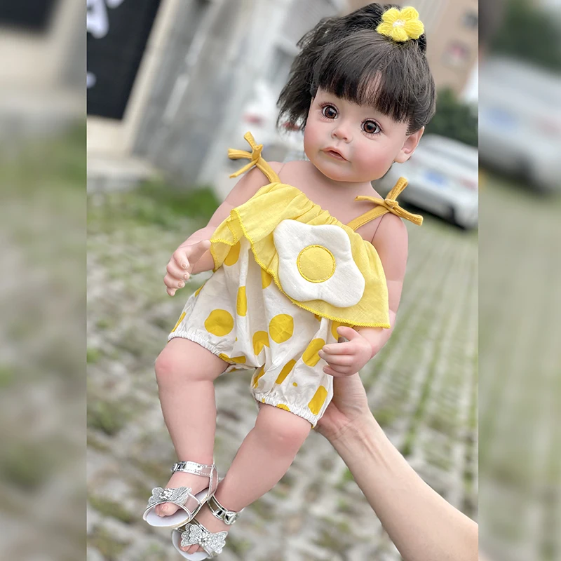 

New 55CM Soft Full Silicone Reborn Baby Doll Toys Real Touch Betty Finished Bebe Doll Toys Kids Birthday Gift