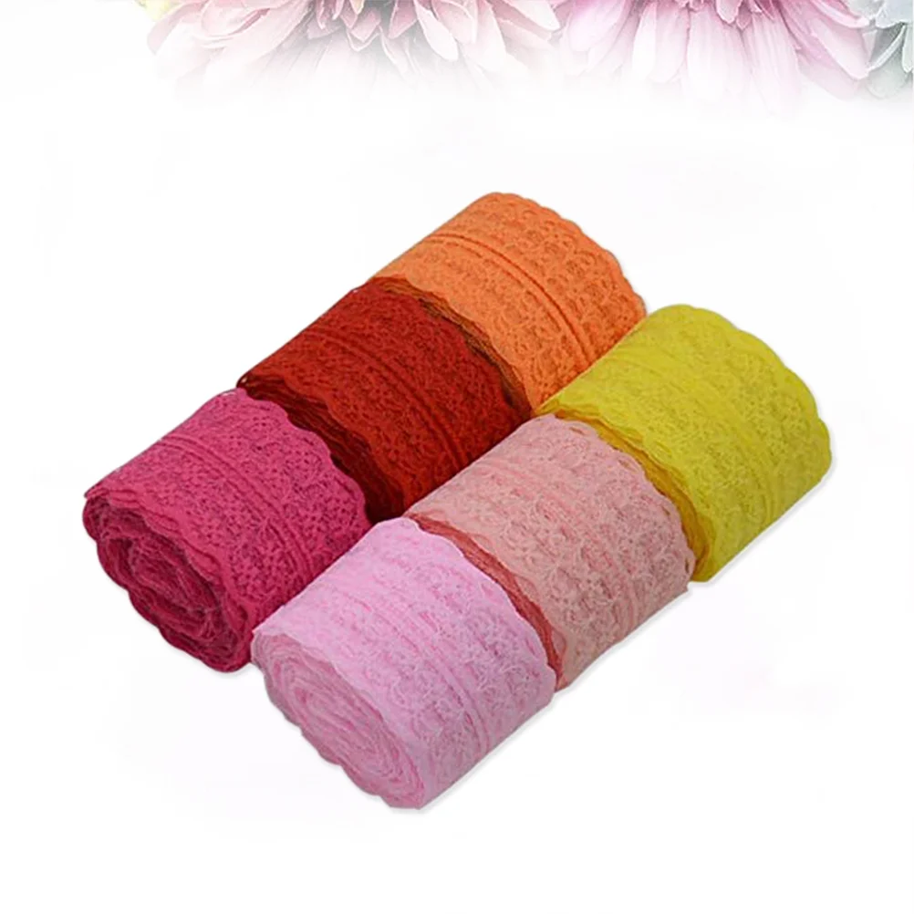 

6 Rolls/Pack Clothing Accessories Lace Floral Ribbon Fabric Lace Ribbon