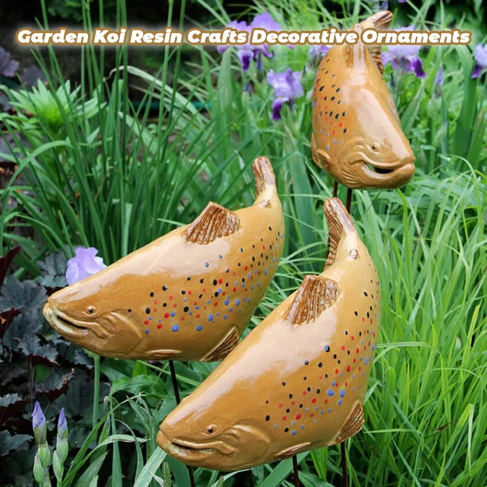 

Fish Shape Art Decorations Garden Koi Resin Crafts Animal In The Garden Sculpture For Outdoor Decoration Durable Pond Ornament