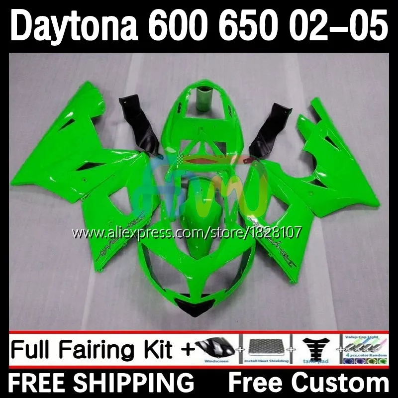 

OEM Fairing For Daytona 600 Gloss green 650 Daytona650 02 03 04 05 7No.22 Daytona600 Daytona 650 2002 2003 2004 2005 Bodys Kit